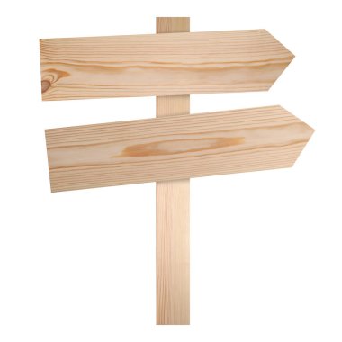 Beyaz üzerinde ok şekilli işaretler olan tahta tabela direği