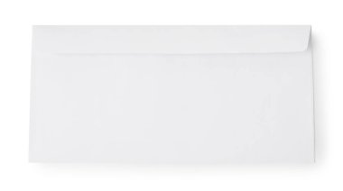 Zarf beyaz, üst görünümde izole edilmiş. Tasarım için model