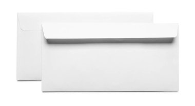 Zarflar beyaza izole edilmiş, üst manzara. Tasarım için model