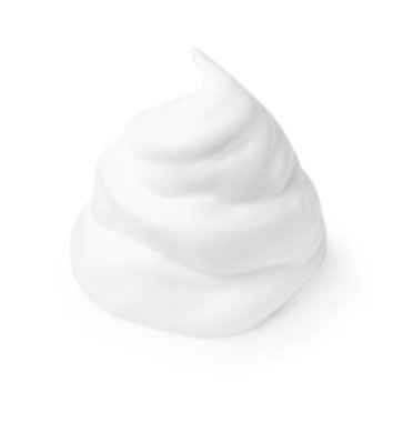 Kabarık köpük örneği beyaz üzerinde izole