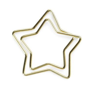 Yıldız şekilli ataç beyaz, üst görünümde izole