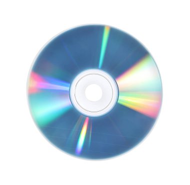 Beyazda izole edilmiş parlak bir disk