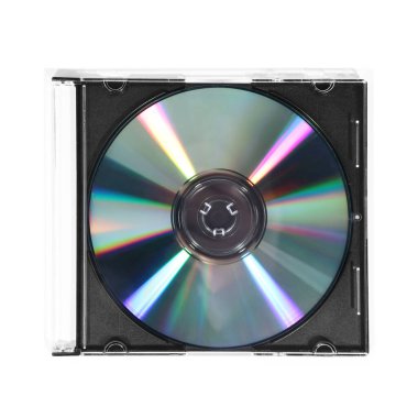 Mücevher kutusundaki parlak disk beyaza izole edilmiş.