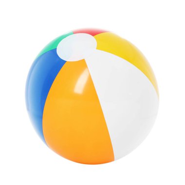 Beyaza izole edilmiş parlak bir şişme top.