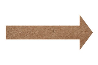 Beyaz üzerine izole edilmiş kraft kağıdı desenli ok