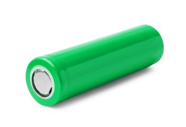 Yeşil AA alkalin pili beyaza izole edildi