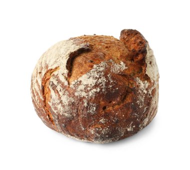 Taze pişmiş ekmek, beyazın üzerinde izole edilmiş.