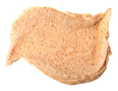 Beyaz manzaralı, lezzetli fındık ezmesi örneği.