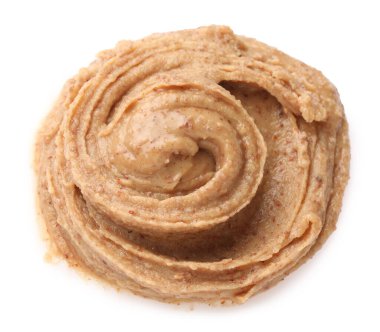 Beyaz manzaralı, lezzetli fındık ezmesi örneği.