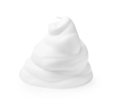 Kabarık köpük örneği beyaz üzerinde izole