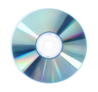 Beyazda izole edilmiş parlak bir disk