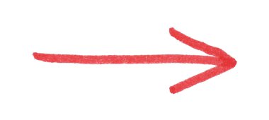 Beyaz üzerine izole edilmiş bir kırmızı ok