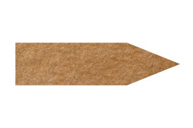 Beyaz üzerine izole edilmiş kraft kağıdı desenli ok