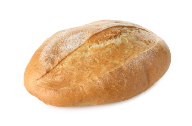 Taze pişmiş ekmek, beyazın üzerinde izole edilmiş.