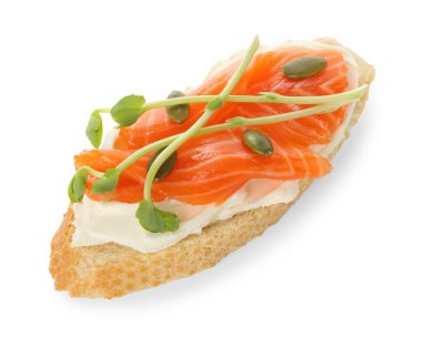 Krem peynirli ve somonlu leziz bruschetta.