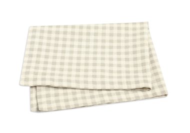 Bir hafif kareli peçete beyaza izole edilmiş