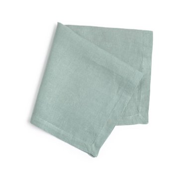 Renk peçetesi beyaz, üst görünümde izole