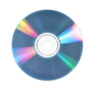 Beyazda izole edilmiş parlak bir disk