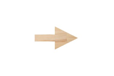 Arrow with wooden texture isolated on white clipart