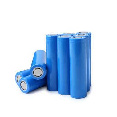 Many AA cell batteries isolated on white clipart