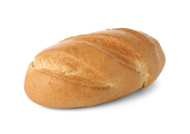 Taze pişmiş ekmek, beyazın üzerinde izole edilmiş.