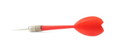 Bir kırmızı ok beyaz üzerine izole edilmiş.