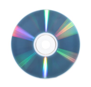 Beyazda izole edilmiş parlak bir disk