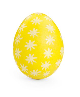 Mutlu Paskalyalar. Parlak boyalı yumurta beyaza izole edilmiş.