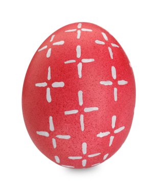 Mutlu Paskalyalar. Parlak boyalı yumurta beyaza izole edilmiş.