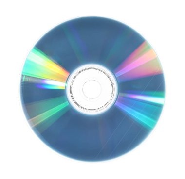 Beyazda izole edilmiş parlak bir disk
