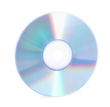 Beyazda izole edilmiş parlak bir disk