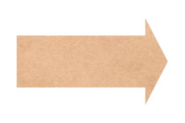 Beyaz üzerine izole edilmiş kraft kağıdı desenli ok