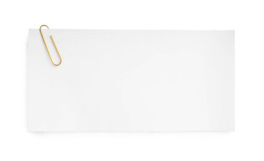 Şarjörü beyaz, üst görünümde izole edilmiş boş kağıt sayfası