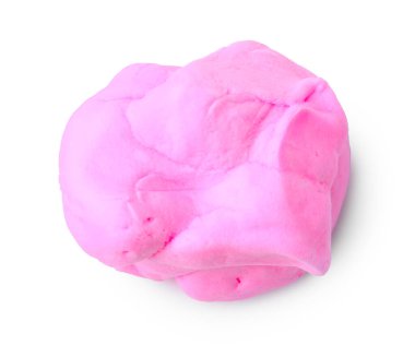 Parlak pembe oyun hamuru beyaz, üst görünümde izole