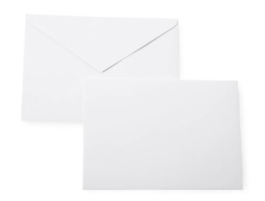 Zarflar beyaza izole edilmiş, üst manzara. Tasarım için model