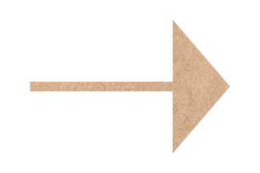 Beyaz üzerine izole edilmiş kraft kağıdı desenli ok