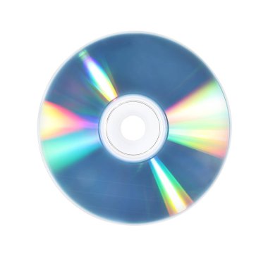 Beyazda izole edilmiş parlak bir disk