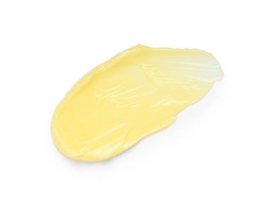 Krema örneği beyaz, üst görünümde izole