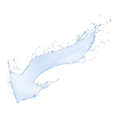 Beyaz arkaplanda bir ok su