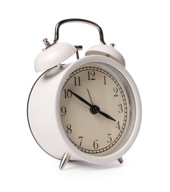 Beyaza izole edilmiş bir hafif alarm saati