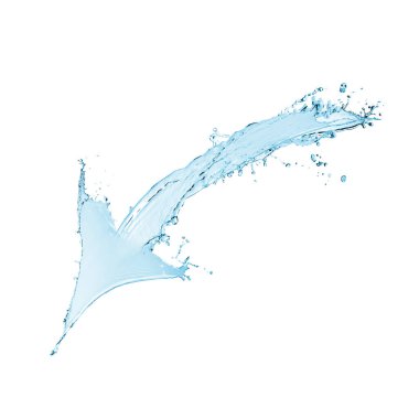 Beyaz arkaplanda bir ok su