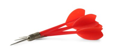 Beyaz üzerine izole edilmiş kırmızı oklar. Spor malzemeleri.