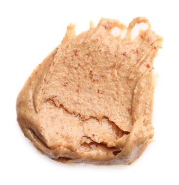 Beyaz manzaralı, lezzetli fındık ezmesi örneği.