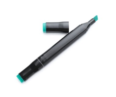 Bir çift taraflı işaret beyaz, üst görünümde izole