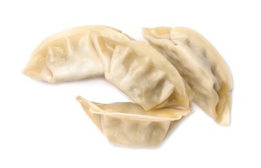 Taze gyoza hamur tatlısı beyaz, üst görünümde izole