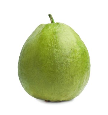 Beyaz üzerine izole edilmiş taze guava meyvesi.