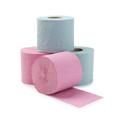 beyaz izole renkli tuvalet kağıdı ruloları