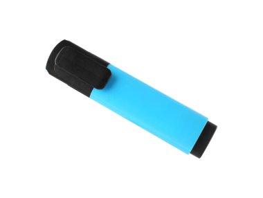 Havadaki parlak bir fosforlu kalem beyaza izole edilmiş