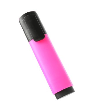 Havadaki parlak bir fosforlu kalem beyaza izole edilmiş