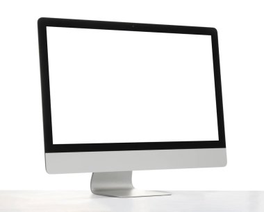 Bilgisayar ekranı beyazda izole edildi. Modern teknoloji
